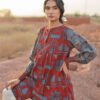 Short Navi Pintuck Kurta - Red