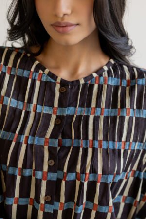 Navi Pintuck Tunic - Split Stripes - Image 3