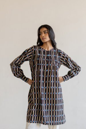 Navi Pintuck Tunic - Split Stripes - Image 6