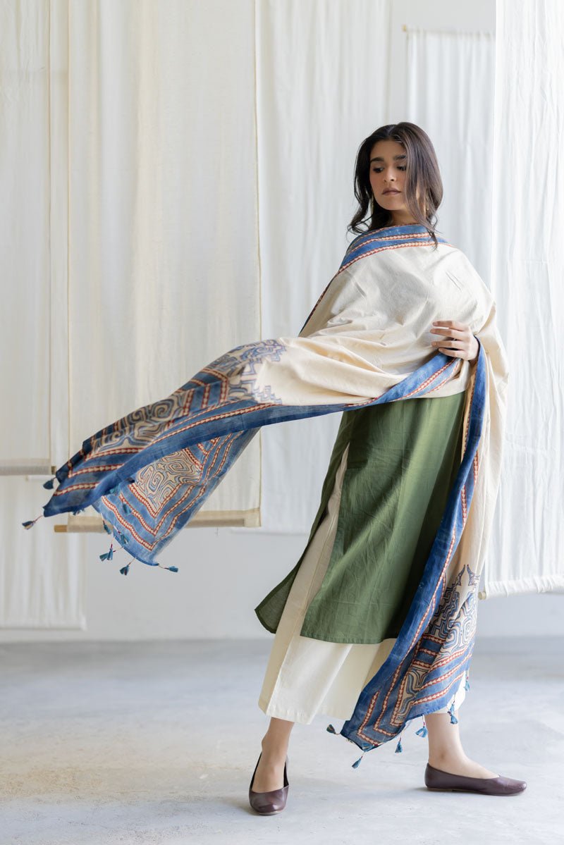 Set of 3 - Kurta, Culottes & Dupatta - Mrida 17 - Image 4