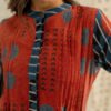 Pintuck Kurta - Playful Geometry Red
