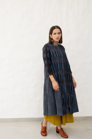 A-Line Kurta - Black & Indigo