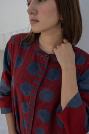 Alternative view of A-Line Kurta - Red
