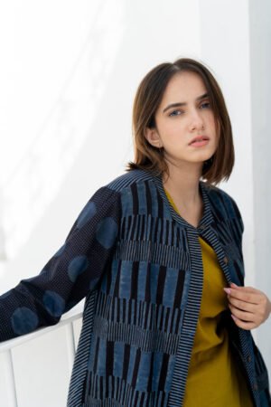 A-Line Kurta - Black & Indigo - Image 17