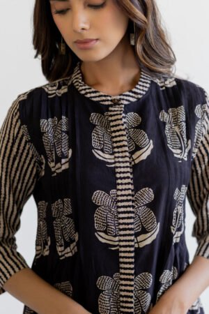 Alternative view of Pintuck Kurta - Tira Black