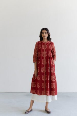 Pintuck Kurta - Tira Red - Image 2