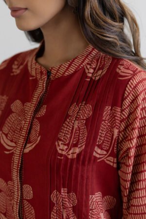Pintuck Kurta - Tira Red - Image 5