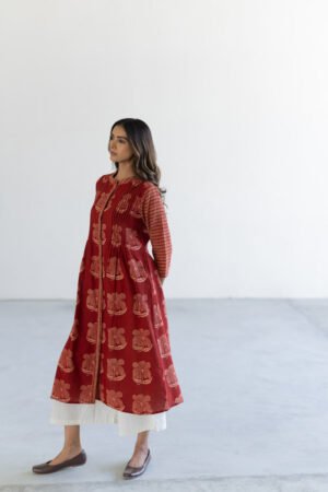 Pintuck Kurta - Tira Red - Image 7