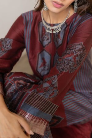 Chanderi Silk Kurta Set of 3 - Ruman Bagh 07 - Image 6