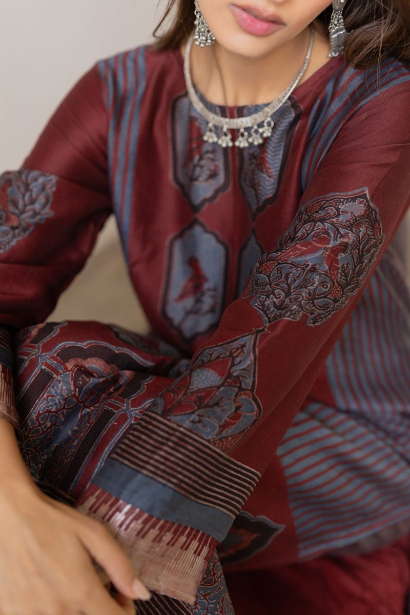 Chanderi Silk Classic Kurta Set of 2 - Noura - Image 2