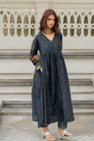Chanderi Silk Kurta Set of 3 - Ruman Bagh 02 - Image 7