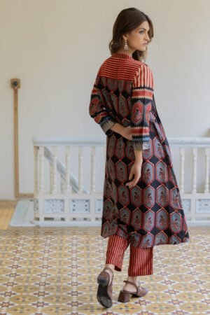 Chanderi Silk Pintuck Kurta Set of 2 - Noura - Image 4