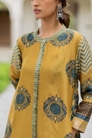 Chanderi Silk A-line Kurta Set of 2 - Firdaus - Image 7