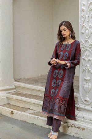 Chanderi Silk Kurta Set of 3 - Ruman Bagh 07 - Image 7