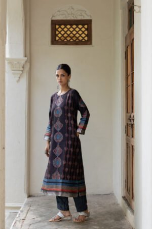 Chanderi Silk Classic Kurta Set of 2 - Naima - Image 3