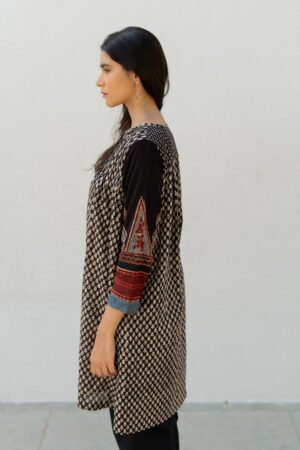 Short Pintuck Kurta - Ark Black - Image 7