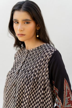 Short Pintuck Kurta - Ark Black - Image 6
