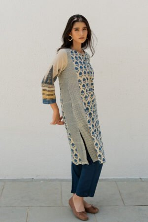 Panelled Kurta - Ark Indigo - Image 3