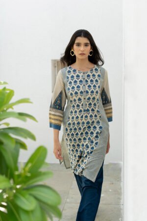Panelled Kurta - Ark Indigo - Image 7