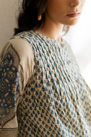 Short Pintuck Kurta - Baani Indigo - Image 8