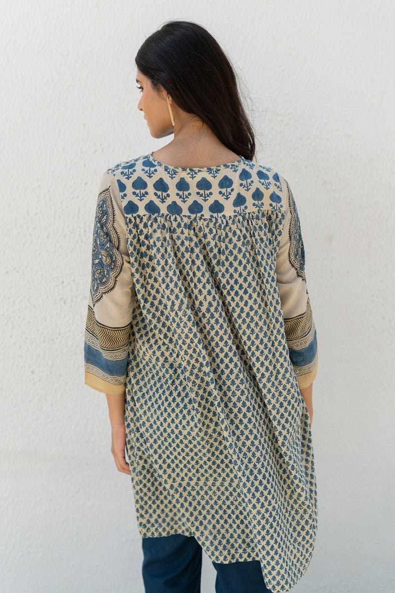 Short Pintuck Kurta - Baani Indigo - Image 7