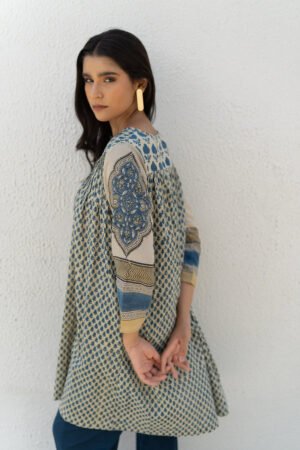 Short Pintuck Kurta - Baani Indigo - Image 4
