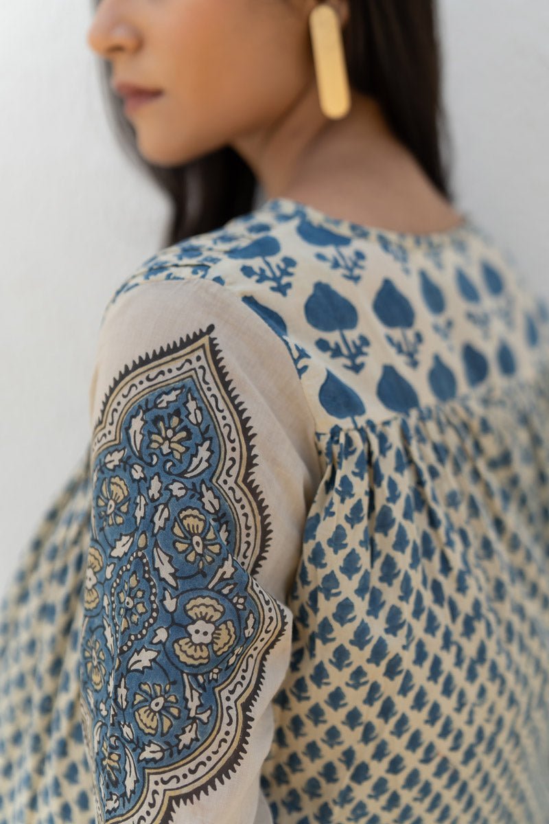 Short Pintuck Kurta - Baani Indigo - Image 6