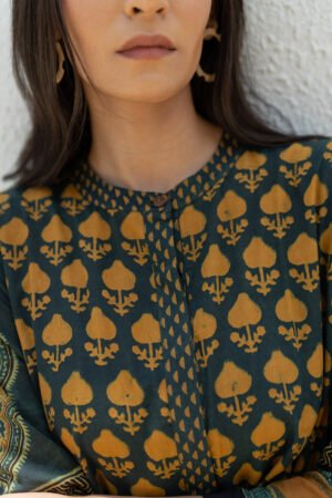 A-line Kurta - Baani Forest Green - Image 21