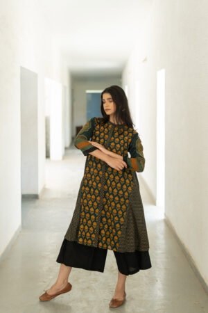 A-line Kurta - Baani Forest Green - Image 14