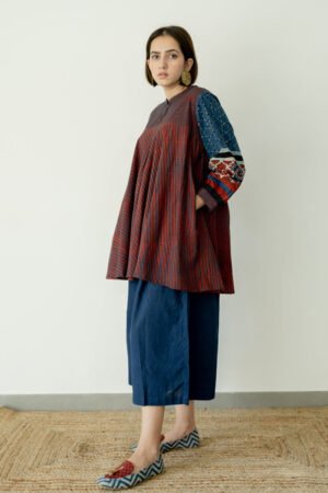 Bias Tunic - Indigo & Burgundy - Image 4