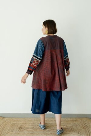 Bias Tunic - Indigo & Burgundy - Image 7
